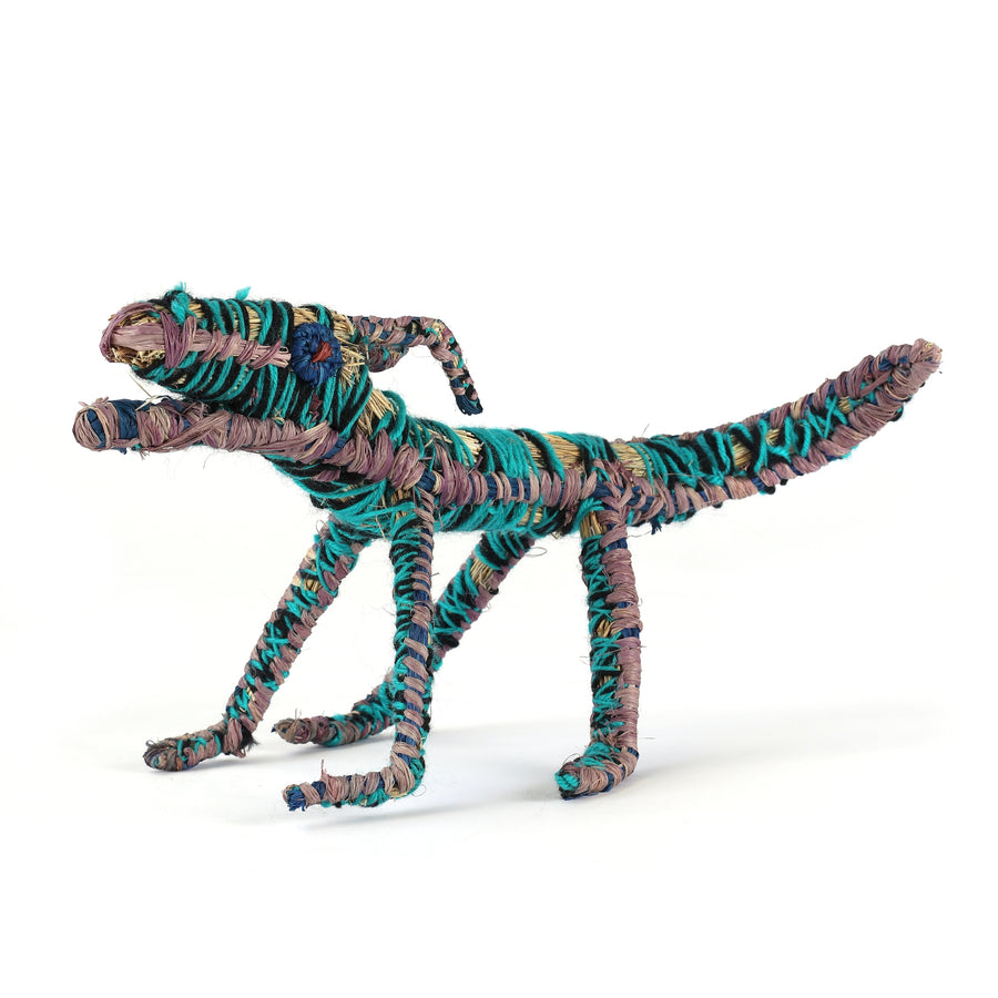 Aboriginal Artwork by Karen Hatches - Papa (Dog) Tjanpi Sculpture