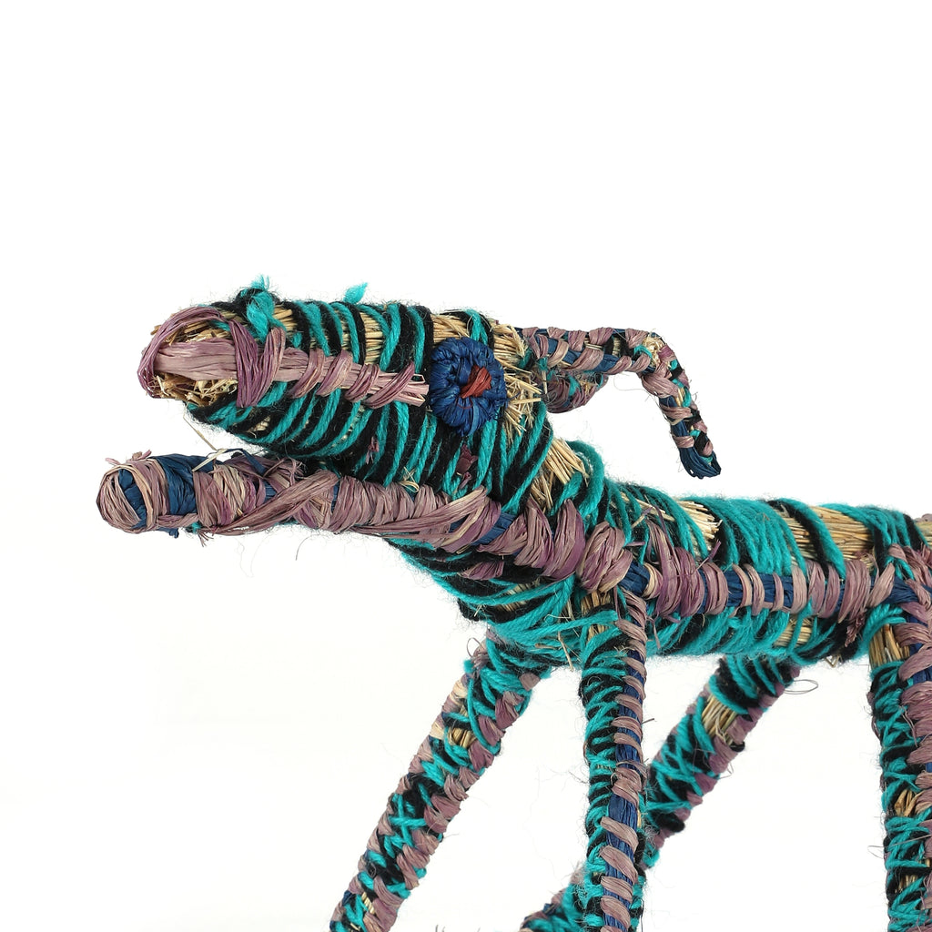 Aboriginal Artwork by Karen Hatches - Papa (Dog) Tjanpi Sculpture