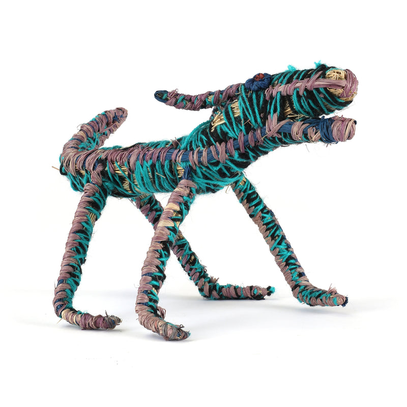 Aboriginal Artwork by Karen Hatches - Papa (Dog) Tjanpi Sculpture