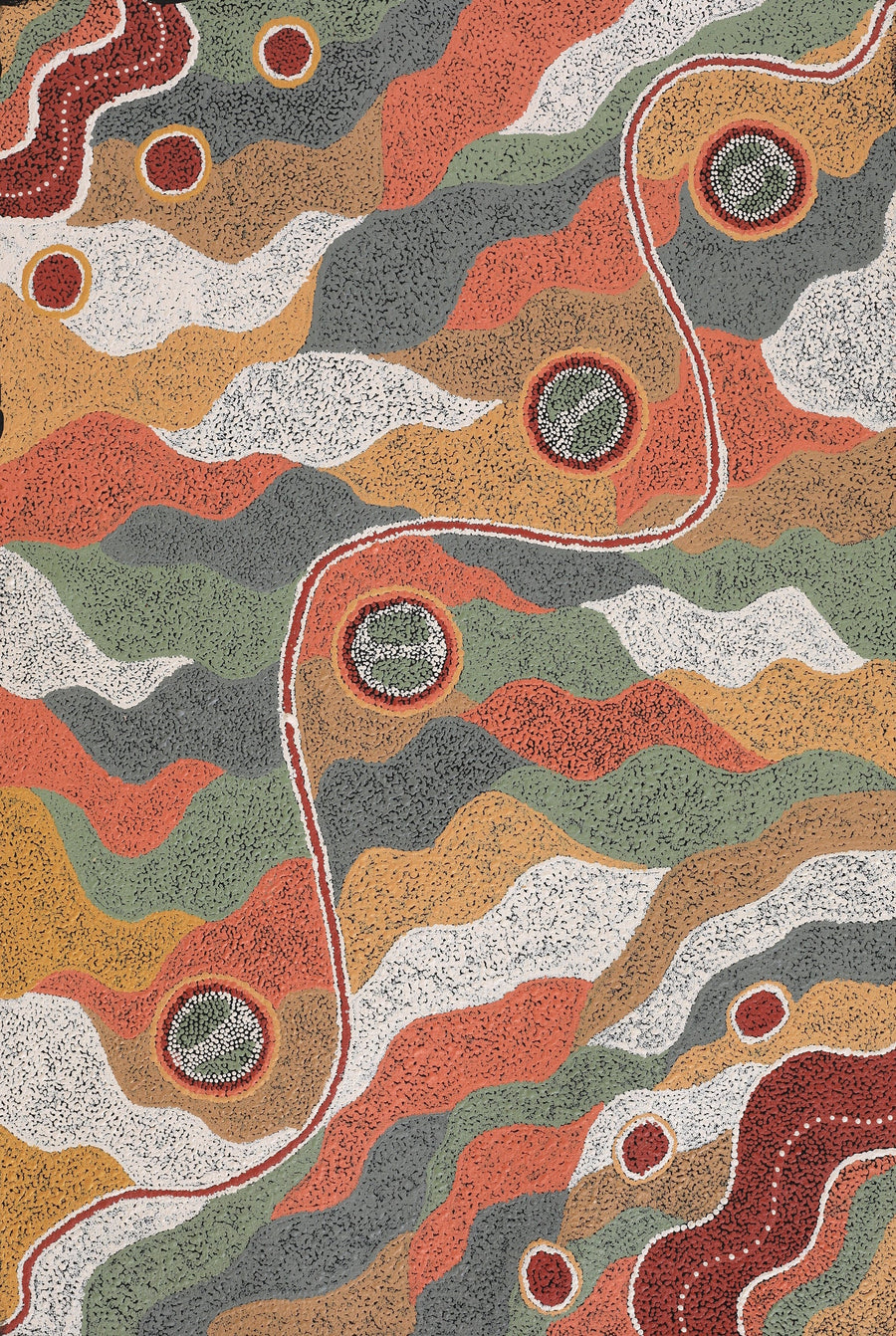 Aboriginal Artwork by Karen Norman, Kungkarangkalpa (Seven Sisters Story), 91x61cm