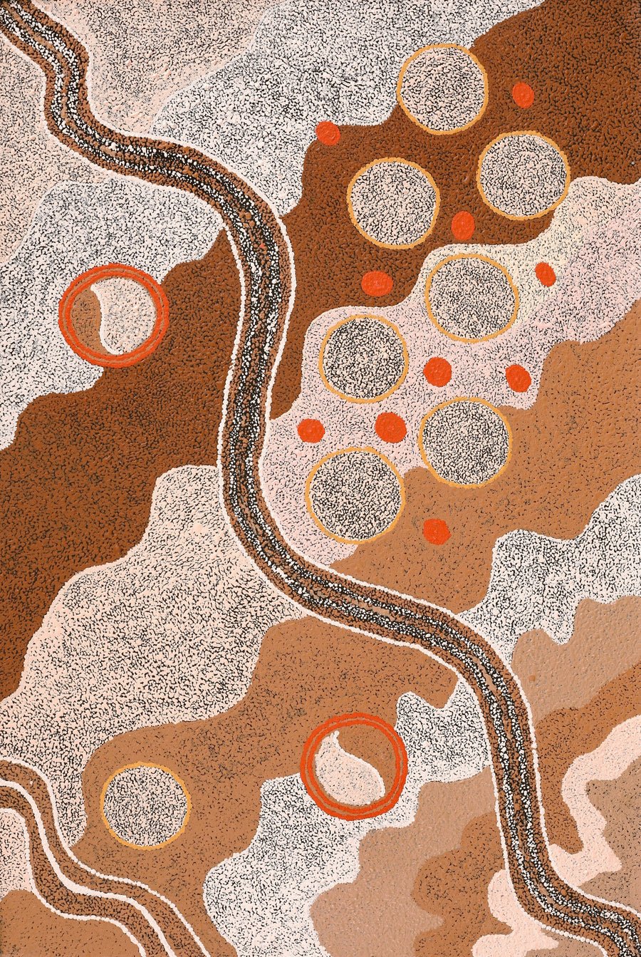 Aboriginal Artwork by Karen Norman, Kungkarangkalpa (Seven Sisters Story), 91x61cm