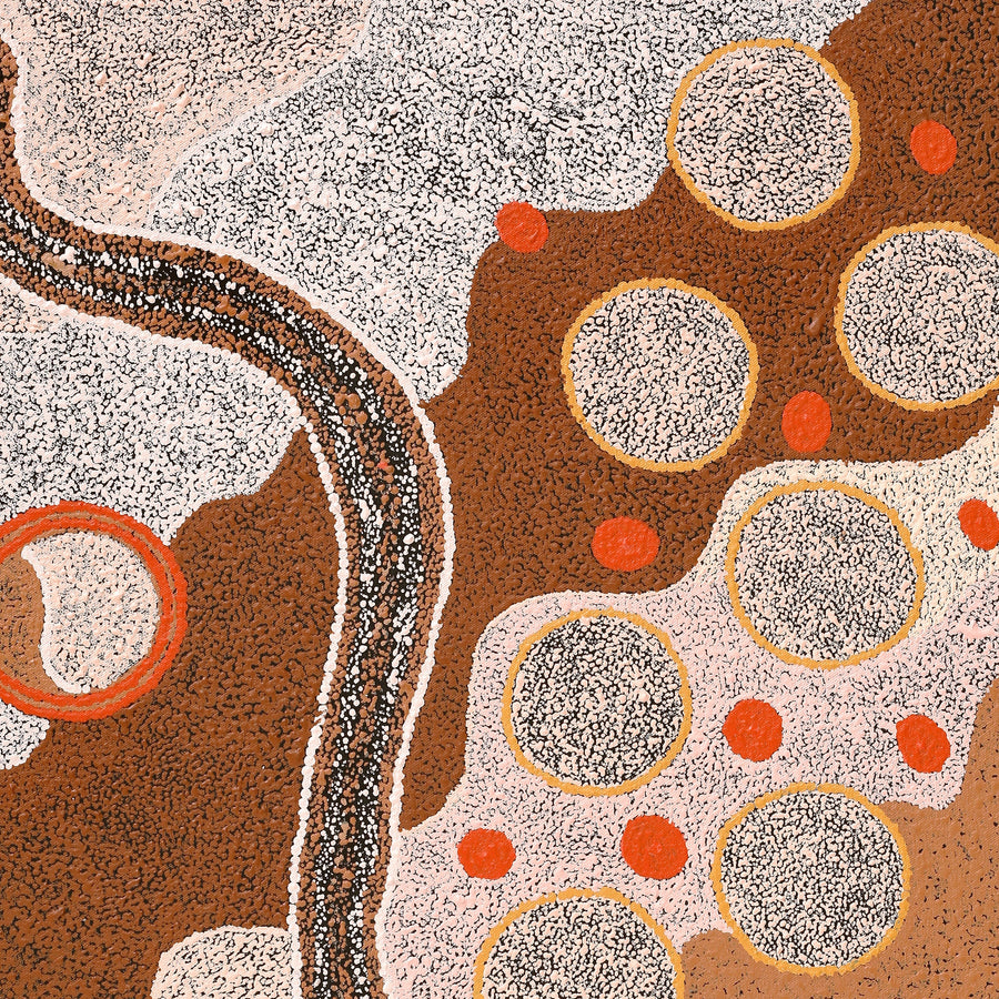 Aboriginal Artwork by Karen Norman, Kungkarangkalpa (Seven Sisters Story), 91x61cm