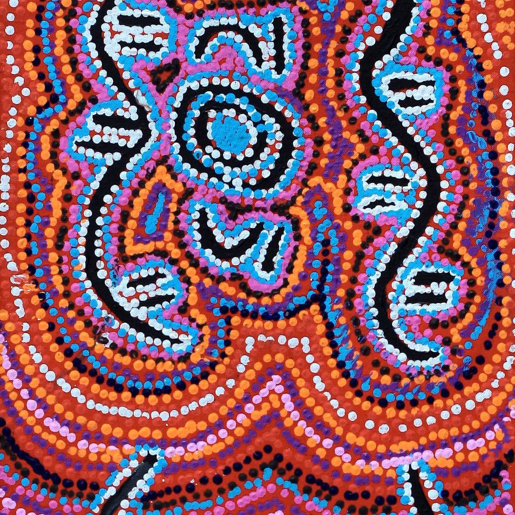 Aboriginal Artwork by Karen Napaljarri Barnes, Yankirri Jukurrpa (Emu Dreaming) - Ngarlikurlangu, 107x30cm