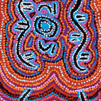 Aboriginal Artwork by Karen Napaljarri Barnes, Yankirri Jukurrpa (Emu Dreaming) - Ngarlikurlangu, 107x30cm