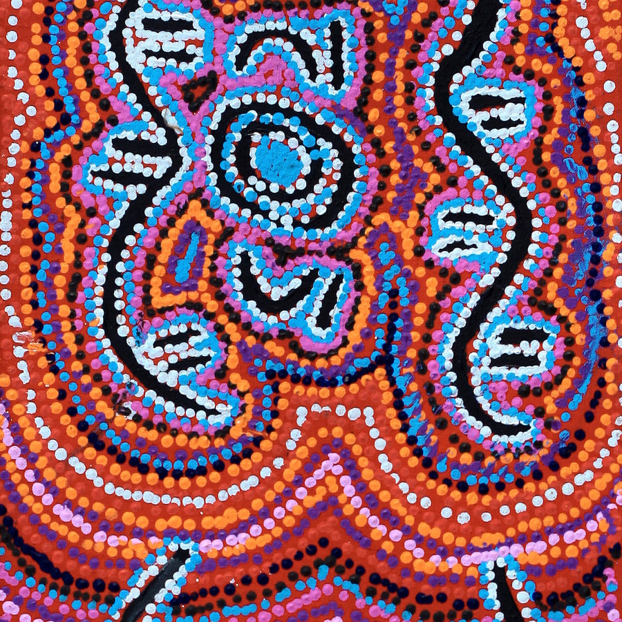 Aboriginal Artwork by Karen Napaljarri Barnes, Yankirri Jukurrpa (Emu Dreaming) - Ngarlikurlangu, 107x30cm