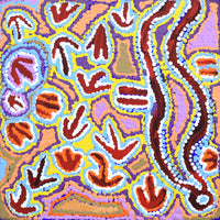 Aboriginal Artwork by Karen Napaljarri Barnes, Yankirri Jukurrpa (Emu Dreaming) - Ngarlikurlangu, 30.5x30.5cm