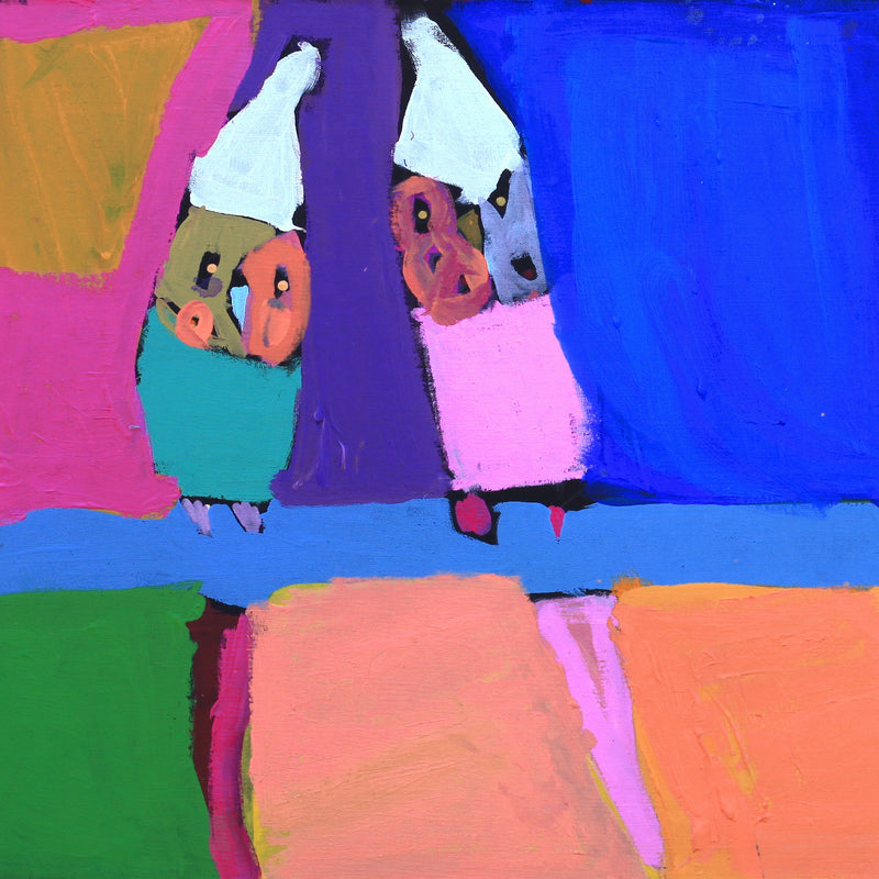 Aboriginal Artwork by Karen Napaljarri Barnes, Ngatijirri Jukurrpa (Budgerigar Dreaming), 122x46cm