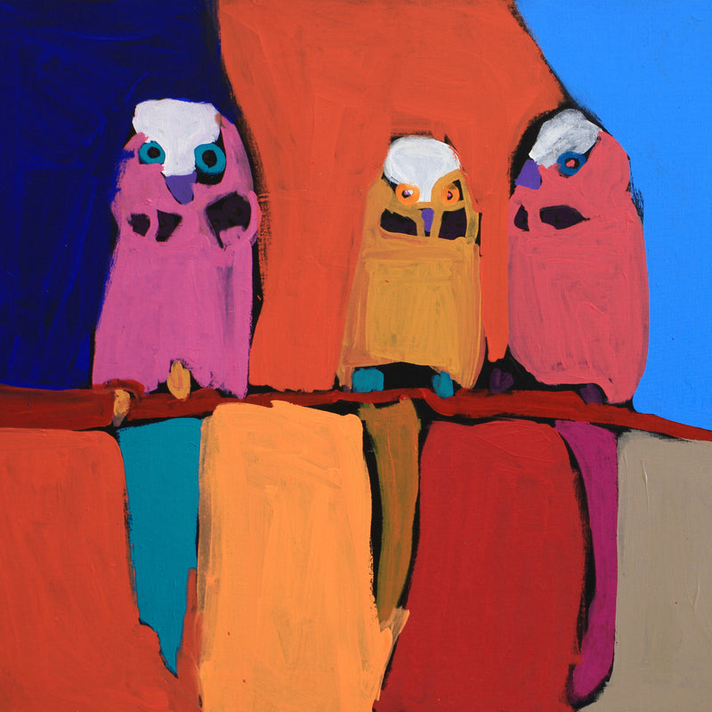 Aboriginal Artwork by Karen Napaljarri Barnes, Ngatijirri Jukurrpa (Budgerigar Dreaming), 122x76cm