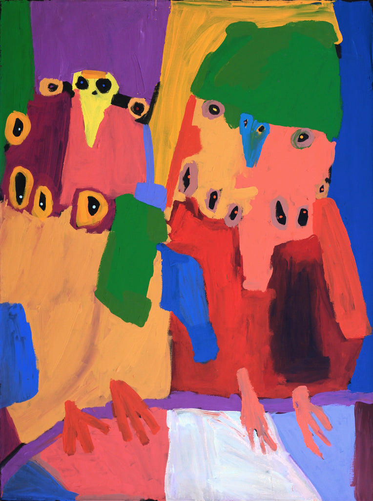 Aboriginal Artwork by Karen Napaljarri Barnes, Budgies, 122x91cm