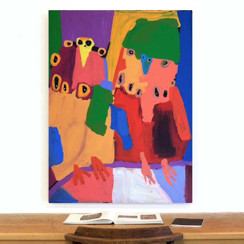 Aboriginal Artwork by Karen Napaljarri Barnes, Budgies, 122x91cm