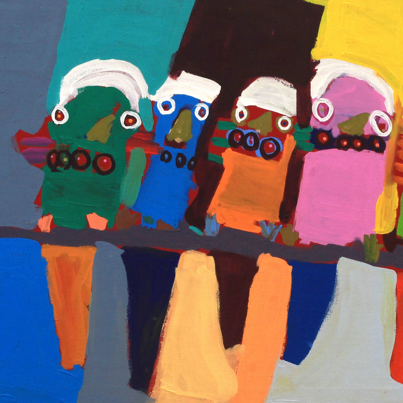 Aboriginal Artwork by Karen Napaljarri Barnes, Ngatijirri Jukurrpa (Budgerigar Dreaming), 122x61cm