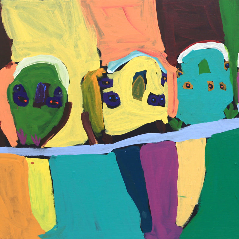 Aboriginal Artwork by Karen Napaljarri Barnes, Ngatijirri Jukurrpa (Budgerigar Dreaming), 152x61cm