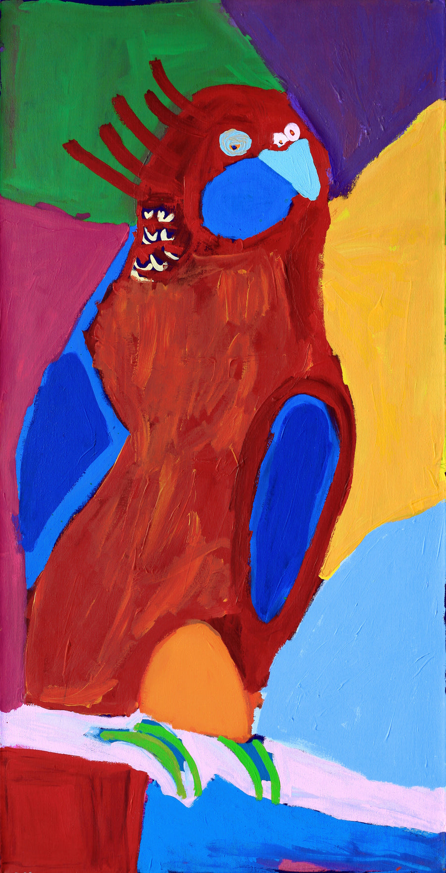 Aboriginal Artwork by Karen Napaljarri Barnes, Ngatijirri Jukurrpa (Budgerigar Dreaming), 152x76cm