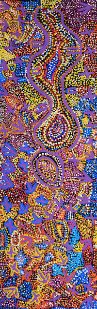 Aboriginal Artwork by Karen Napaljarri Barnes, Yankirri Jukurrpa (Emu Dreaming) - Ngarlikurlangu, 91x30cm