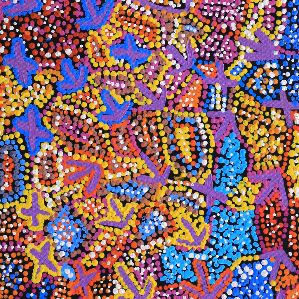 Aboriginal Artwork by Karen Napaljarri Barnes, Yankirri Jukurrpa (Emu Dreaming) - Ngarlikurlangu, 91x30cm - ART ARK®