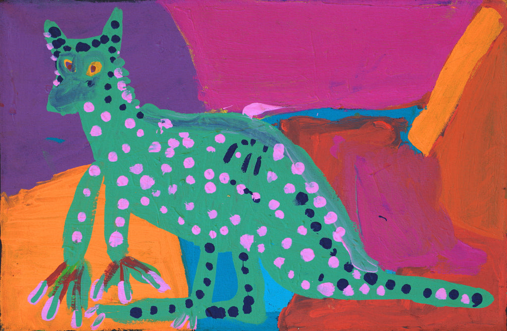 Aboriginal Artwork by Karen Napaljarri Barnes, Kangaroo, 46x30cm