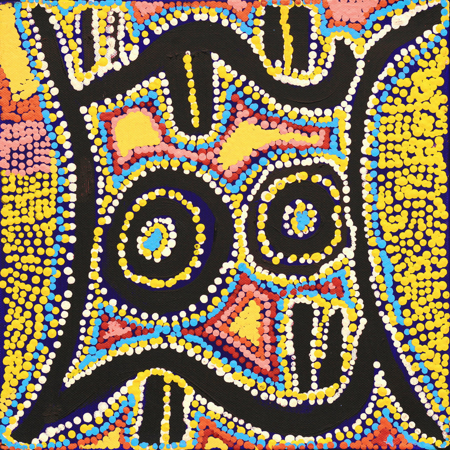 Aboriginal Artwork by Karen Napaljarri Barnes, Mina Mina Jukurrpa - Ngalyipi, 30.5x30.5cm
