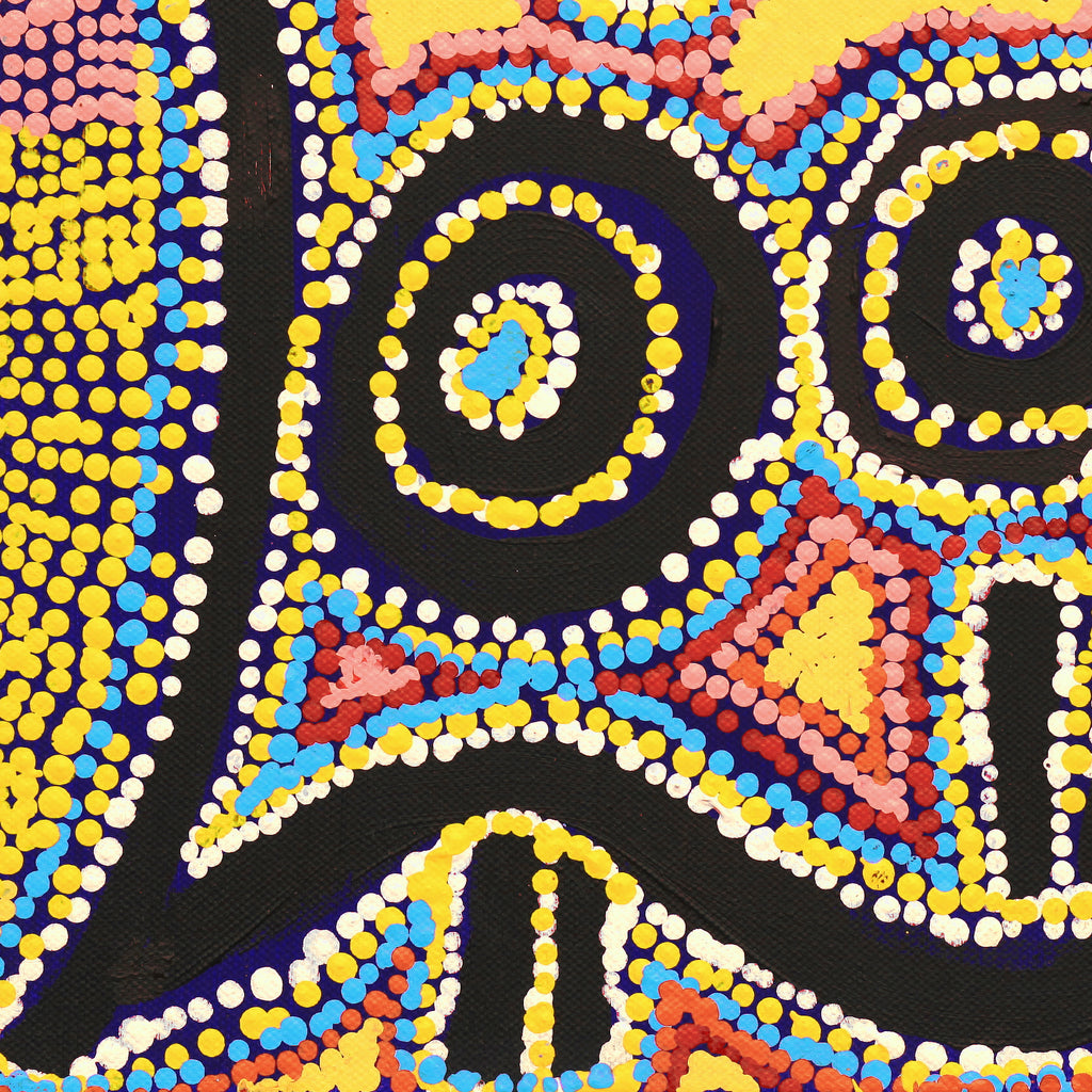 Aboriginal Artwork by Karen Napaljarri Barnes, Mina Mina Jukurrpa - Ngalyipi, 30.5x30.5cm