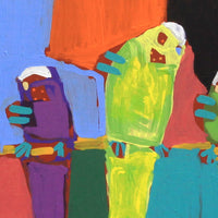 Aboriginal Artwork by Karen Napaljarri Barnes, Jurlpu kuja kalu nyinami Yurntumu-wana, 107x46cm