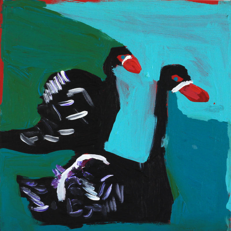 Aboriginal Artwork by Karen Napaljarri Barnes, Jurlpu kuja kalu nyinami Yurntumu-wana, 30x30cm