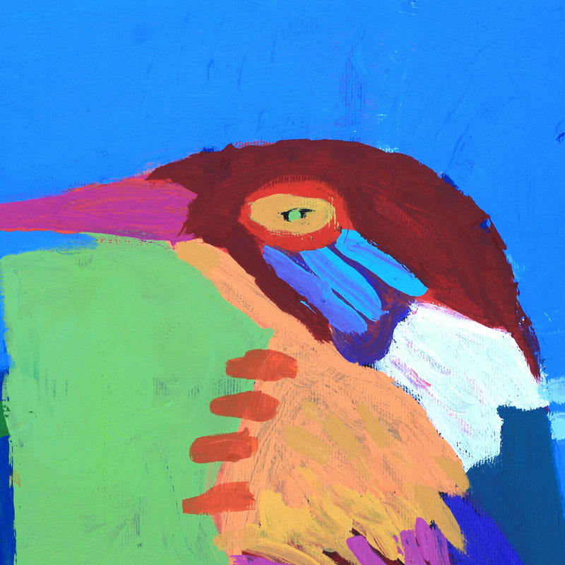 Aboriginal Artwork by Karen Napaljarri Barnes, King Fisher, 30x30cm