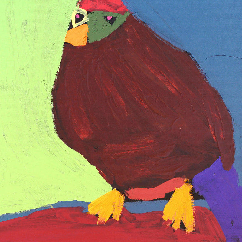 Aboriginal Artwork by Karen Napaljarri Barnes, Bird, 30x30cm