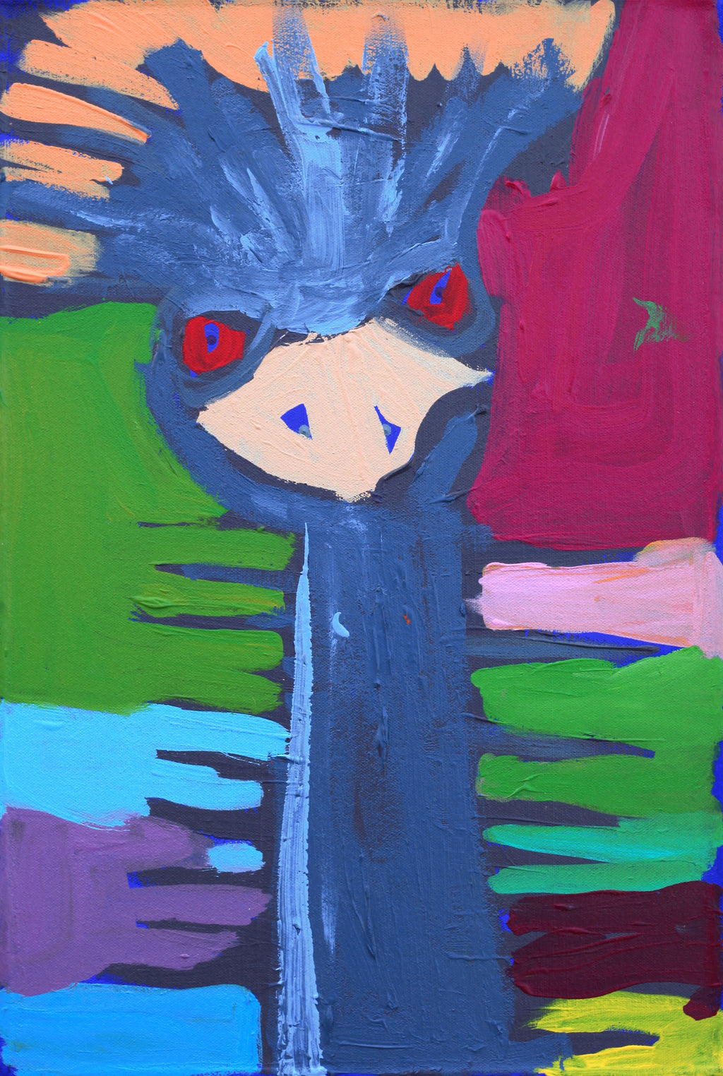 Aboriginal Artwork by Karen Napaljarri Barnes, Yankirri Jukurrpa (Emu Dreaming) - Ngarlikurlangu, 46x30cm