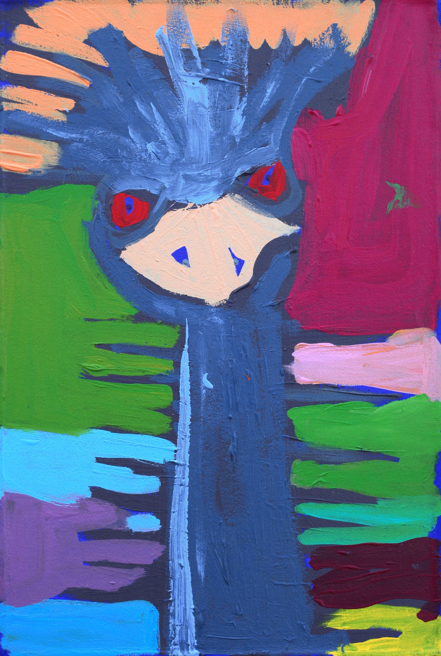 Aboriginal Artwork by Karen Napaljarri Barnes, Yankirri Jukurrpa (Emu Dreaming) - Ngarlikurlangu, 46x30cm