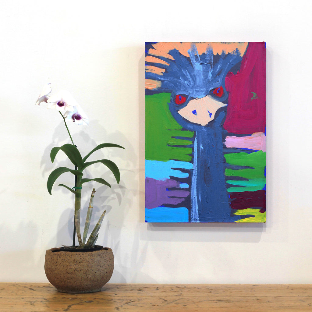 Aboriginal Artwork by Karen Napaljarri Barnes, Yankirri Jukurrpa (Emu Dreaming) - Ngarlikurlangu, 46x30cm