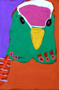 Aboriginal Artwork by Karen Napaljarri Barnes, Ngatijirri Jukurrpa (Budgerigar Dreaming), 46x30cm