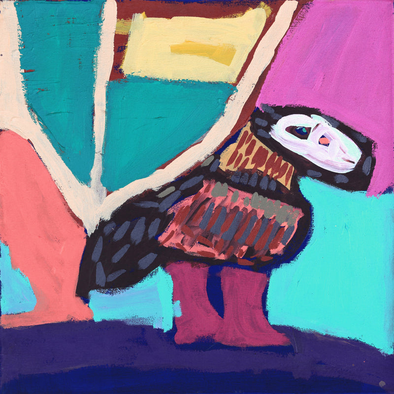 Aboriginal Artwork by Karen Napaljarri Barnes, Warlawurru Jukurrpa (Wedge-tailed Eagle Dreaming), 46x46cm