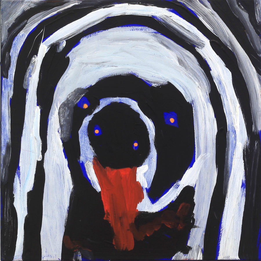 Aboriginal Artwork by Karen Napaljarri Barnes, Jarntu kuja kalu nyinami Yurntumu-rla, 30x30cm