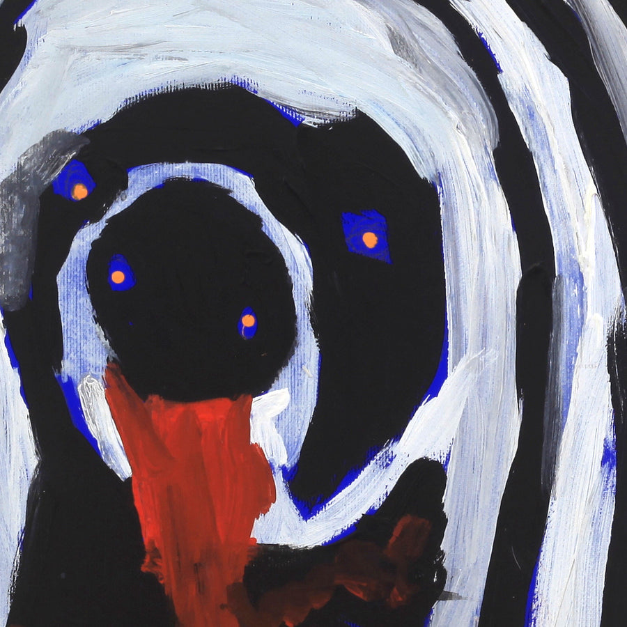 Aboriginal Artwork by Karen Napaljarri Barnes, Jarntu kuja kalu nyinami Yurntumu-rla, 30x30cm