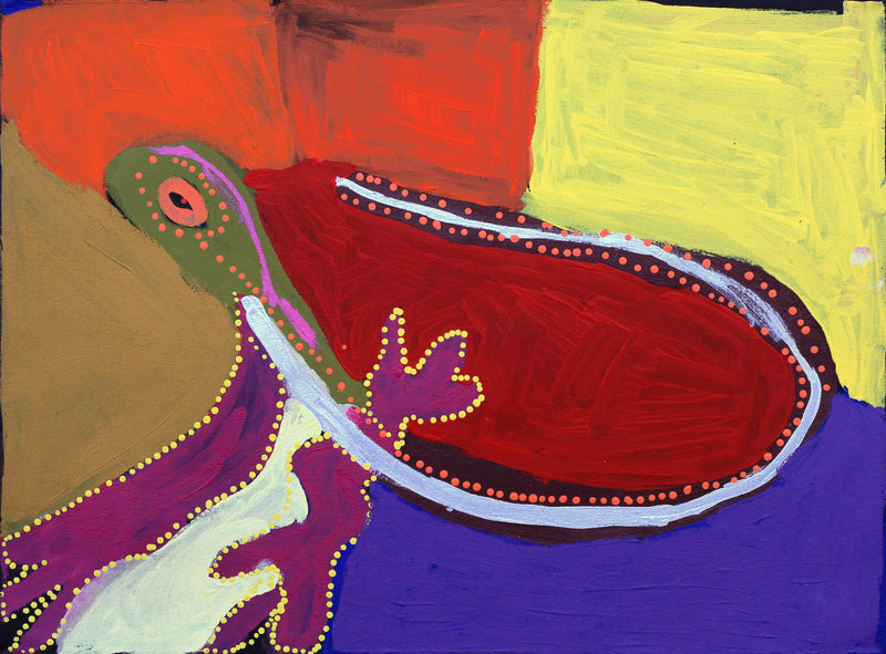 Aboriginal Artwork by Karen Napaljarri Barnes, Jarlji Jukurrpa (Frog Dreaming), 61x46cm