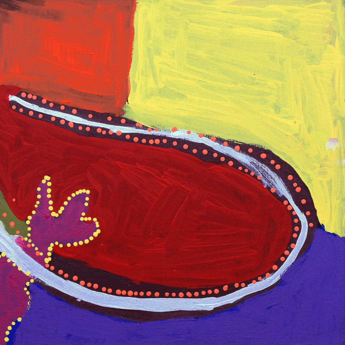 Aboriginal Artwork by Karen Napaljarri Barnes, Jarlji Jukurrpa (Frog Dreaming), 61x46cm