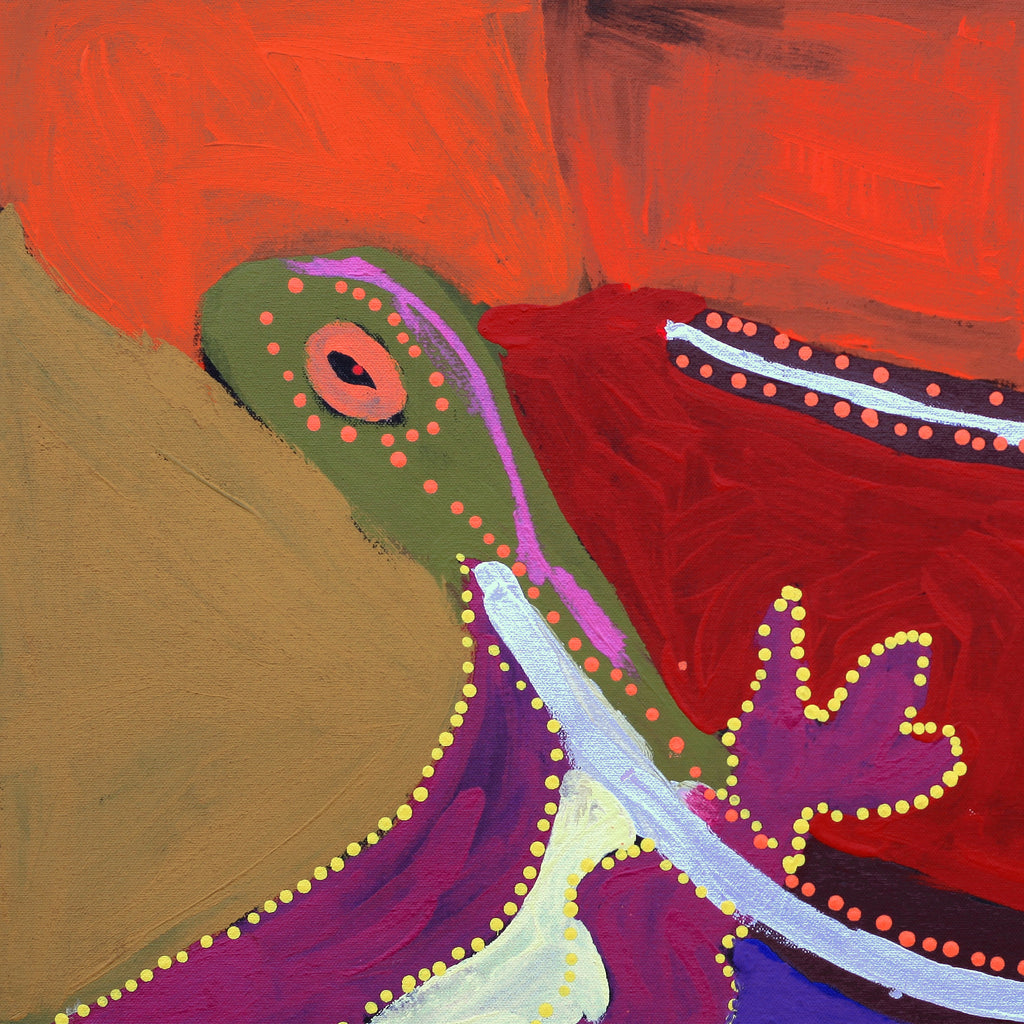 Aboriginal Artwork by Karen Napaljarri Barnes, Jarlji Jukurrpa (Frog Dreaming), 61x46cm