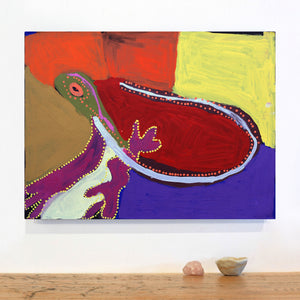Aboriginal Artwork by Karen Napaljarri Barnes, Jarlji Jukurrpa (Frog Dreaming), 61x46cm - ART ARK®
