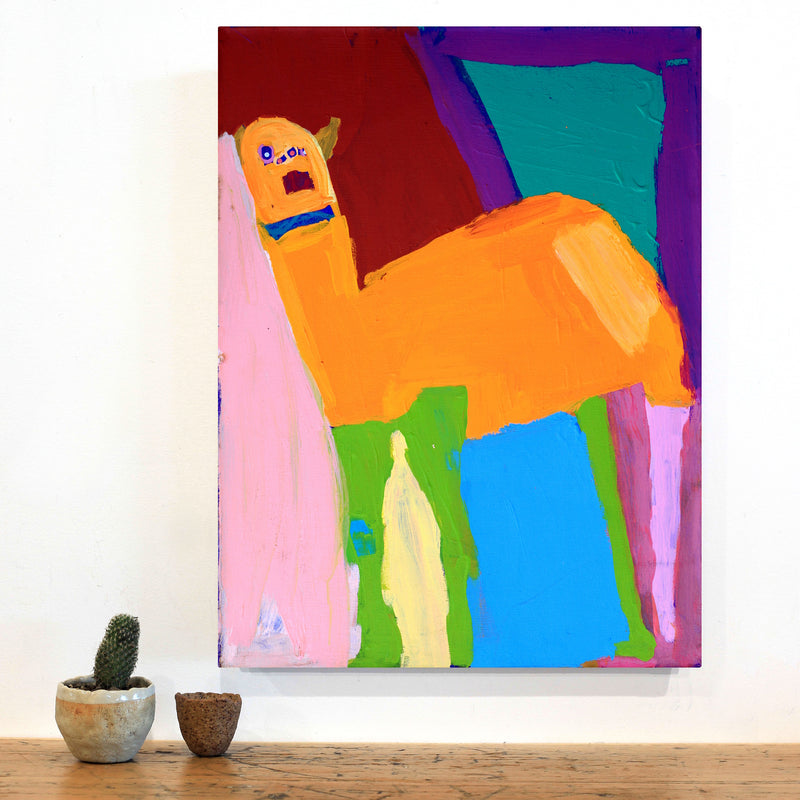 Aboriginal Artwork by Karen Napaljarri Barnes, Cow, 61x46cm