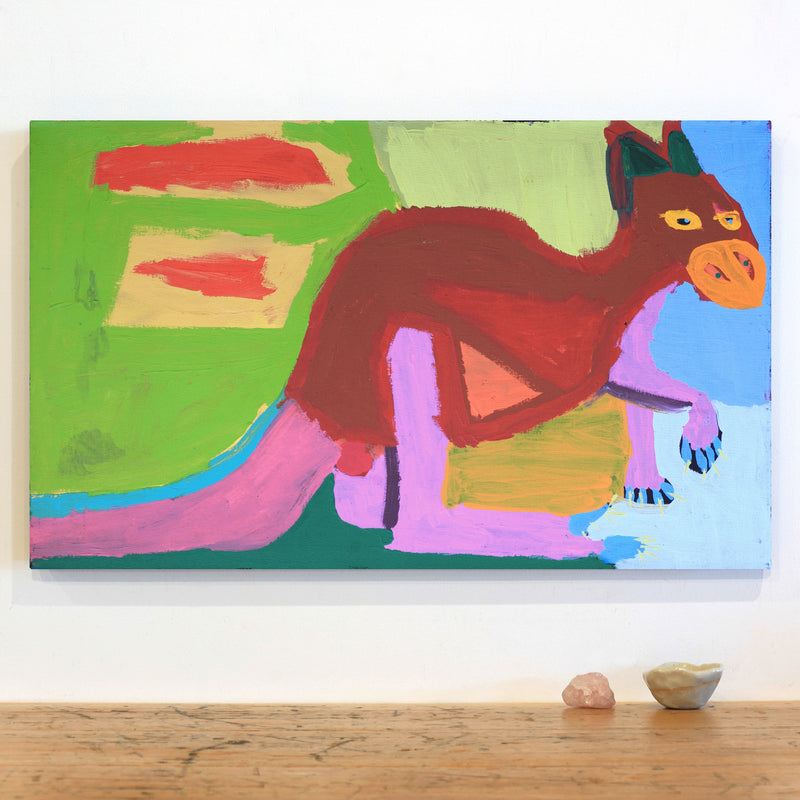 Aboriginal Artwork by Karen Napaljarri Barnes, Snake, 76x46cm