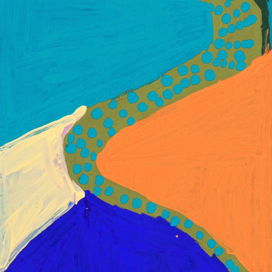 Aboriginal Artwork by Karen Napaljarri Barnes, Snake, 91x30cm