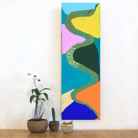 Aboriginal Artwork by Karen Napaljarri Barnes, Snake, 91x30cm