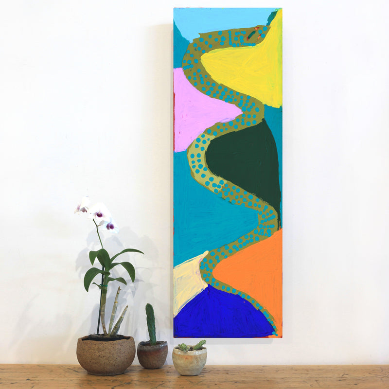 Aboriginal Artwork by Karen Napaljarri Barnes, Snake, 91x30cm