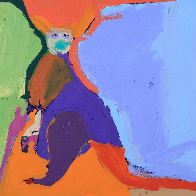 Aboriginal Artwork by Karen Napaljarri Barnes, Kangaroo and joey, 91x61cm