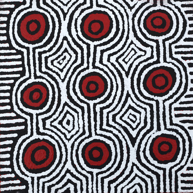 Aboriginal Artwork by Kasey-Anne Nampijinpa Gallagher, Water Dreaming - Pirlinyarnu, 30x30cm