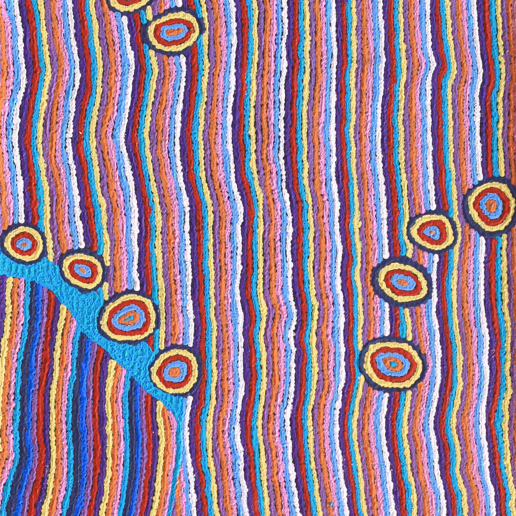 Aboriginal Artwork by Kasey-Anne Nampijinpa Gallagher, Water Dreaming - Pirlinyarnu, 122x46cm