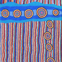 Aboriginal Artwork by Kasey-Anne Nampijinpa Gallagher, Water Dreaming - Pirlinyarnu, 122x46cm
