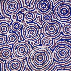 Aboriginal Artwork by Kathleen Napurrurla Gibson, Patterns of the landscape around Nyirripi, 30x30cm - ART ARK®