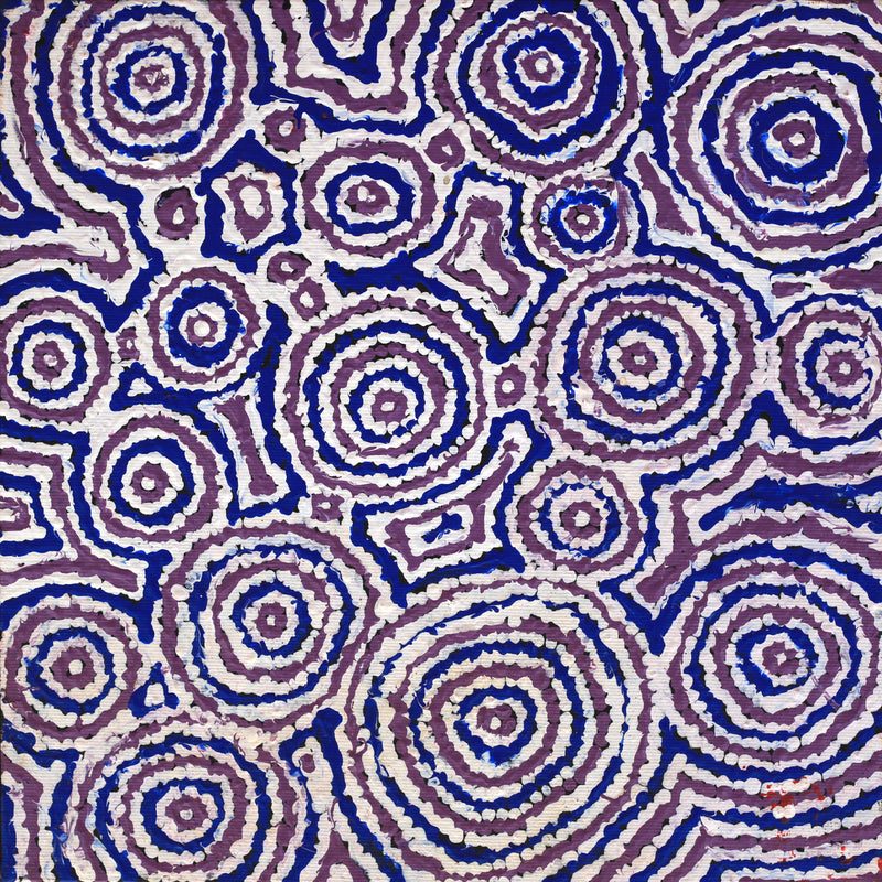 Aboriginal Artwork by Kathleen Napurrurla Gibson, Patterns of the landscape around Nyirripi, 30x30cm