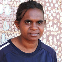 Aboriginal Artwork by Kathleen Napaljarri Doolon, Ngapa Jukurrpa (Water Dreaming) - Pirlinyarnu, 30x30cm