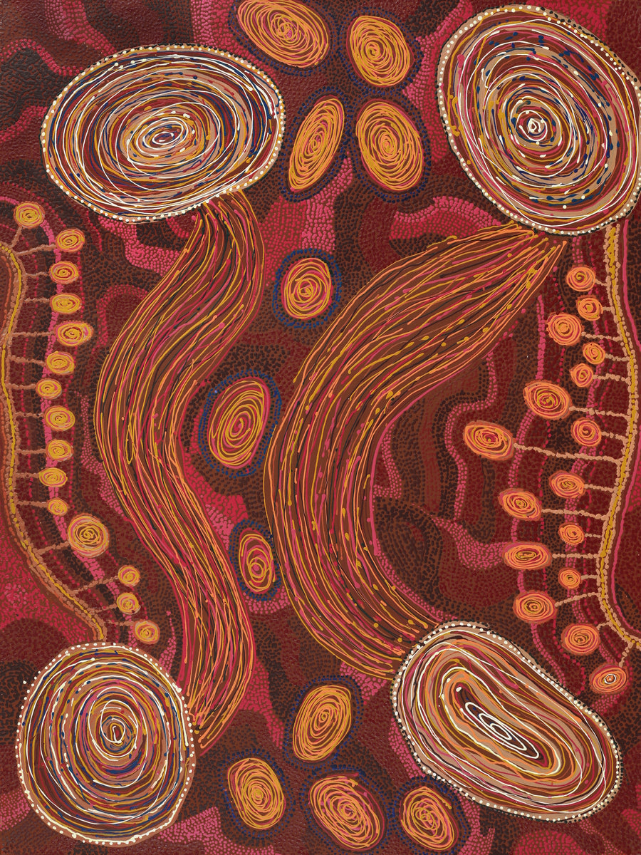 Aboriginal Artwork by Katrina Tjitayi, Pukuara, 121x91cm